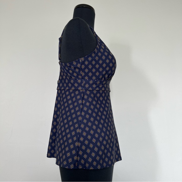 NWOT Kona Sol Women's Keyhole High Neck Tankini Top, Oxford Blue, M - Picture 4 of 12